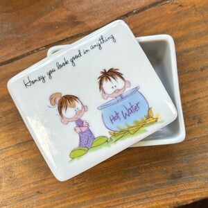 Vintage Enesco Frank & Willie funny trinket dish